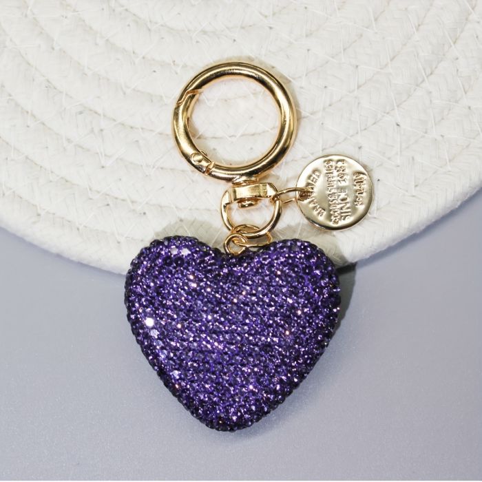 Accesorii Accesoriu breloc Inima cristale mov